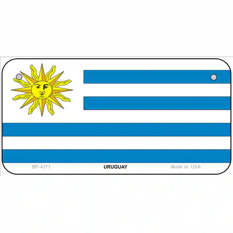 Uruguay Flag Metal Novelty License Plate 6" x 3" (BP)