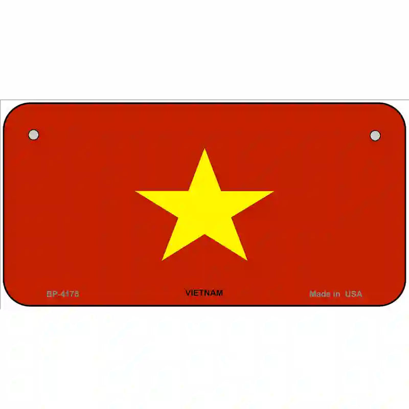 Vietnam Flag Metal Novelty License Plate 6" x 3" (BP)