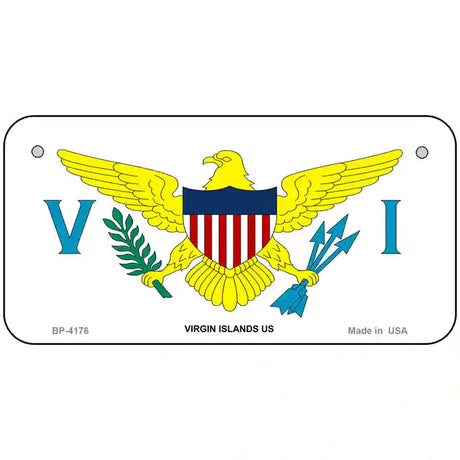 Virgin Islands US Flag Metal Novelty License Plate 6" x 3" (BP)