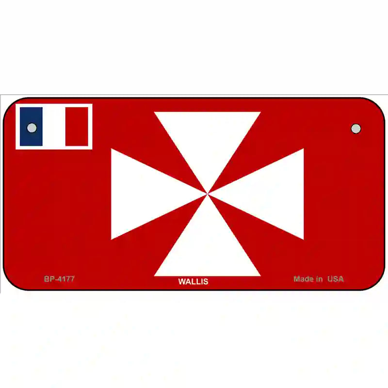 Wallis Flag Metal Novelty License Plate 6" x 3" (BP)