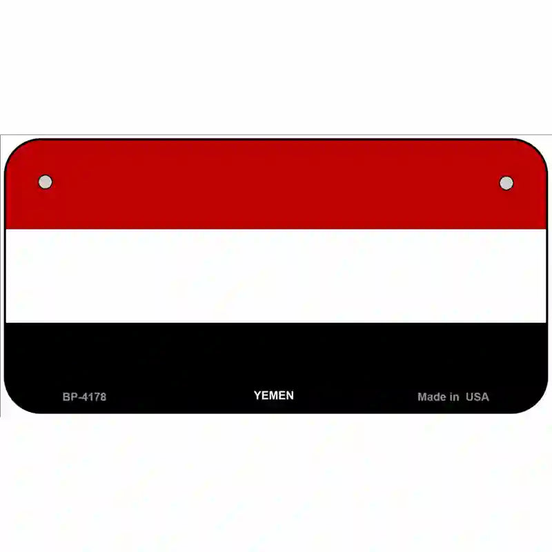 Yemen Flag Metal Novelty License Plate 6" x 3" (BP)