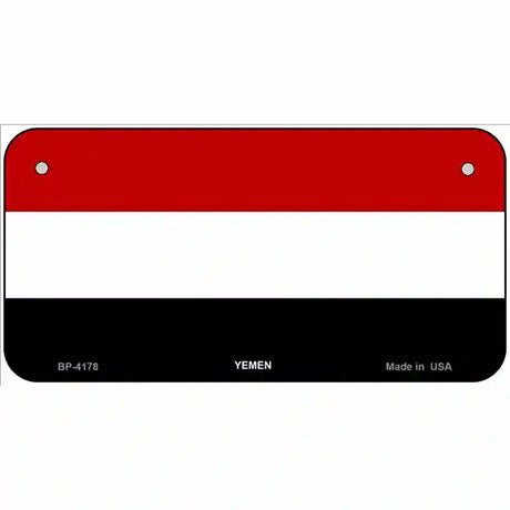 Yemen Flag Metal Novelty License Plate 6" x 3" (BP)