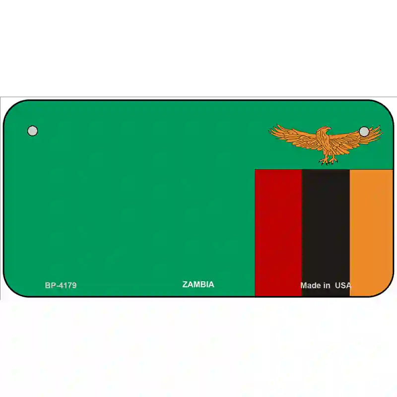 Zambia Flag Metal Novelty License Plate 6" x 3" (BP)