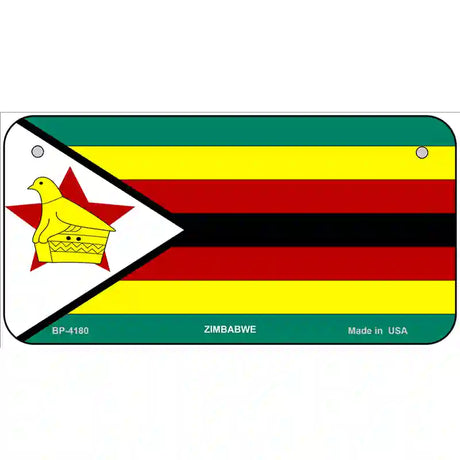 Zimbabwe Flag Metal Novelty License Plate 6" x 3" (BP)