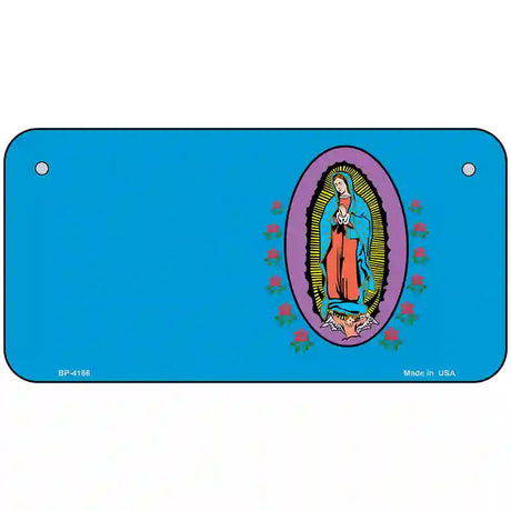 Virgin Mary Blue Metal Novelty License Plate 6" x 3" (BP)