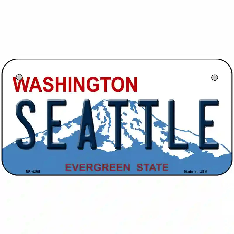 Seattle Washington Novelty Metal Novelty License Plate 6" x 3" (BP)