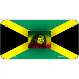 Jamaica Flag Bob Marley Metal Novelty License Plate 6" x 3" (BP)