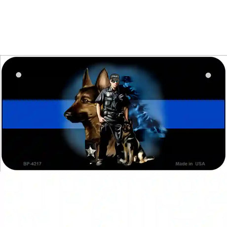 Thin Blue Line Police K-9 Metal Novelty License Plate 6" x 3" (BP)