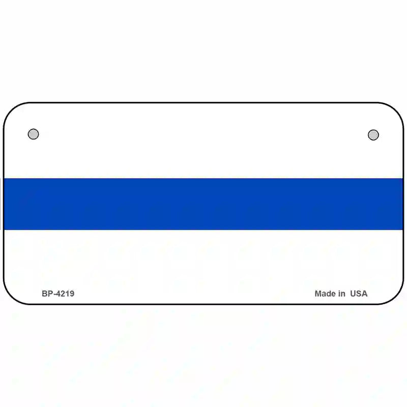 Thin Blue Line White Metal Novelty License Plate 6" x 3" (BP)