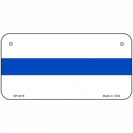 Thin Blue Line White Metal Novelty License Plate 6" x 3" (BP)