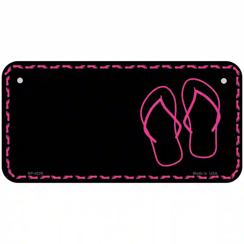 Flip Flops Pink Offset Metal Novelty License Plate 6" x 3" (BP)