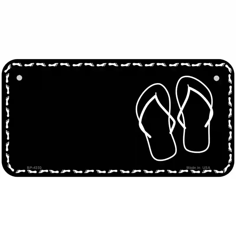 Flip Flops Offset Metal Novelty License Plate 6" x 3" (BP)