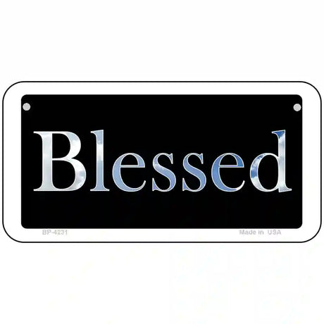 Blessed Blue Sky Cloud Metal Novelty License Plate 6" x 3" (BP)