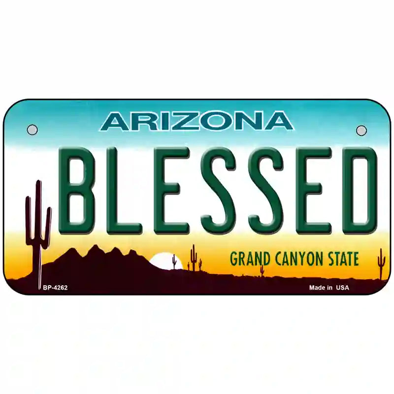 Blessed Arizona Novelty Metal License Plate 6" x 3" (BP)