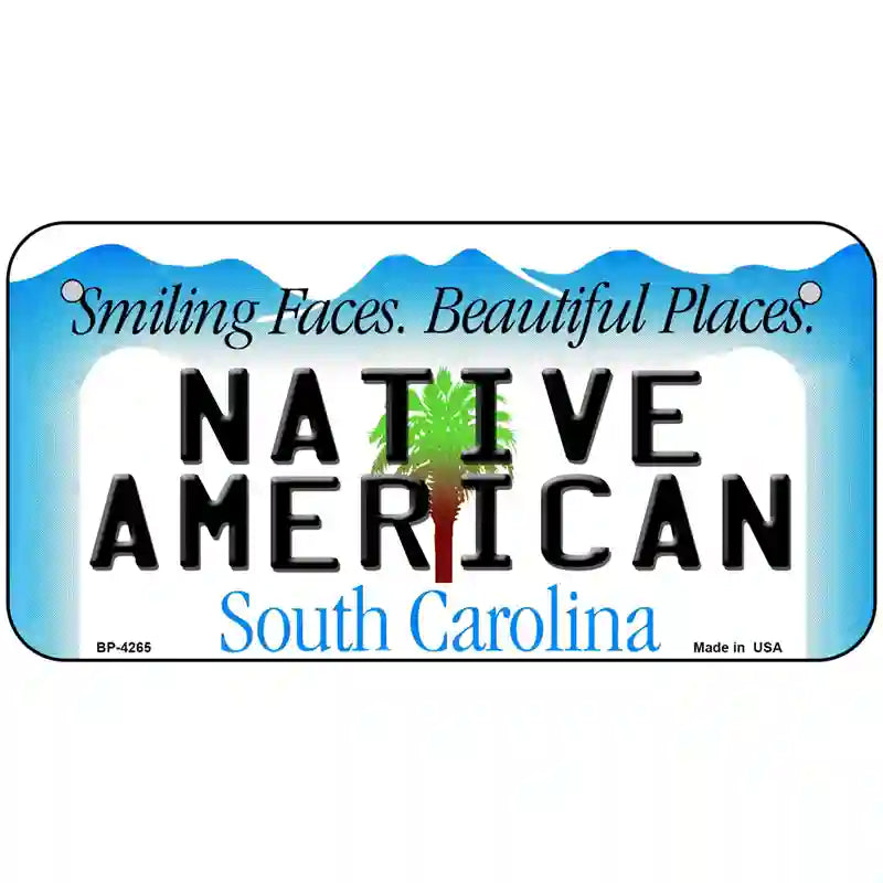 Native American South Carolina Metal Novelty License Plate 6" x 3" (BP)