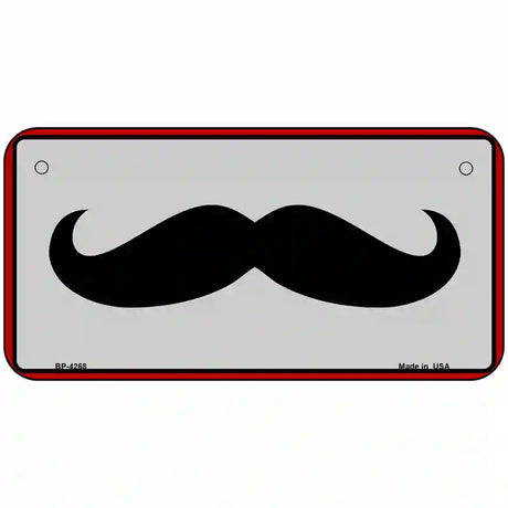 Mustache Novelty Metal Novelty License Plate 6" x 3" (BP)