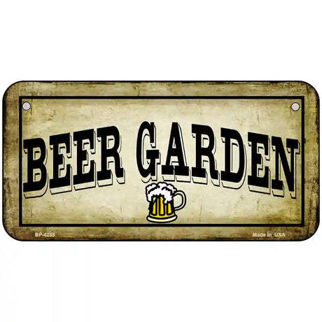 Beer Garden Metal Novelty License Plate 6" x 3" (BP)