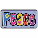 Peace And Flowers Metal Novelty License Plate 6" x 3" (BP)