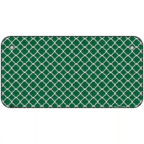 Green White Quatrefoil Metal Novelty License Plate 6" x 3" (BP)