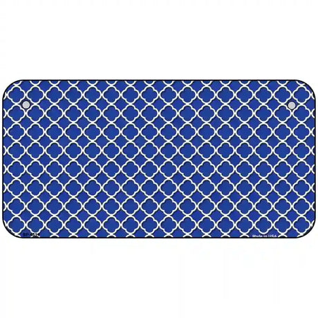 Blue White Quatrefoil Metal Novelty License Plate 6" x 3" (BP)