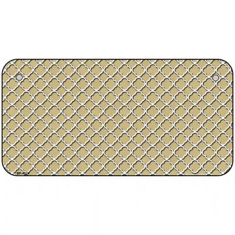 Gold White Quatrefoil Metal Novelty License Plate 6" x 3" (BP)