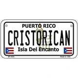 Cristorican Puerto Rico Metal Novelty License Plate 6" x 3" (BP)