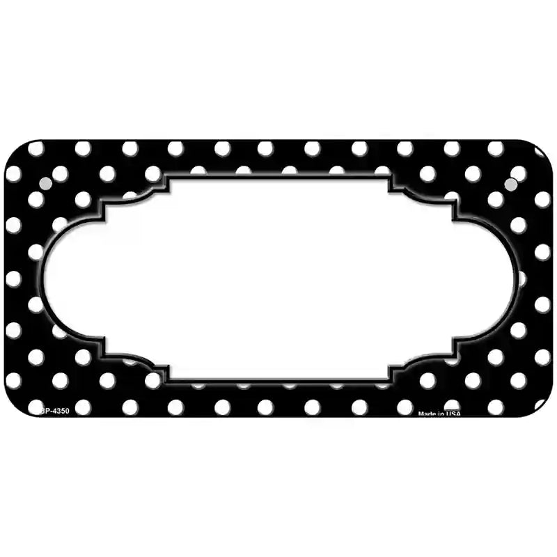 Scallop Black White Polka Dot Metal Novelty License Plate 6" x 3" (BP)