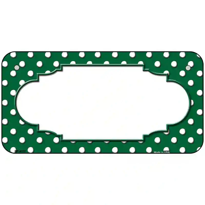 Scallop Green White Polka Dot Metal Novelty License Plate 6" x 3" (BP)