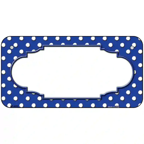 Scallop Blue White Polka Dot Metal Novelty License Plate 6" x 3" (BP)