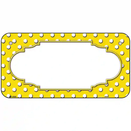 Scallop Yellow White Polka Dot Metal Novelty License Plate 6" x 3" (BP)