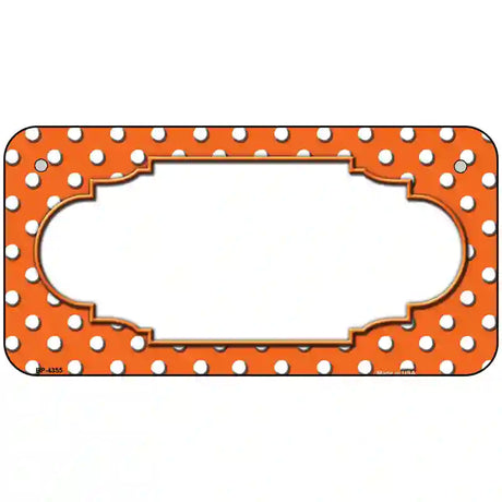 Scallop Orange White Polka Dot Metal Novelty License Plate 6" x 3" (BP)