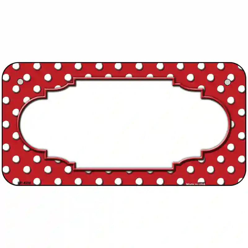 Scallop Red White Polka Dot Metal Novelty License Plate 6" x 3" (BP)