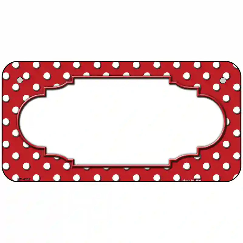 Scallop Red White Polka Dot Metal Novelty License Plate 6" x 3" (BP)