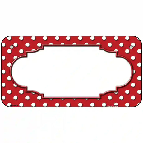 Scallop Red White Polka Dot Metal Novelty License Plate 6" x 3" (BP)