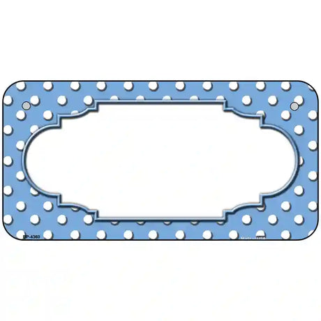 Light Blue White Polka Dot Metal Novelty License Plate LP-4360 6" x 3" (BP)