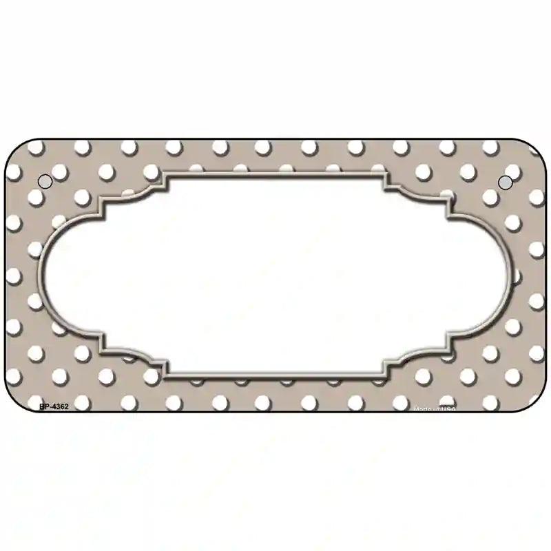 Scallop Tan White Polka Dot Metal Novelty License Plate 6" x 3" (BP)