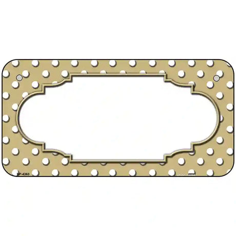 Scallop Gold White Polka Dot Metal Novelty License Plate 6" x 3" (BP)