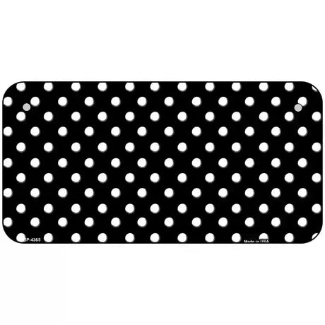 Black White Polka Dot Metal Novelty License Plate LP-4365 6" x 3" (BP)