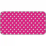 Pink White Polka Dot Metal Novelty License Plate 6" x 3" (BP)