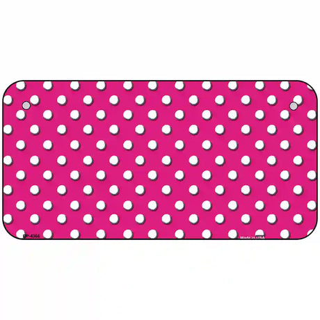 Pink White Polka Dot Metal Novelty License Plate 6" x 3" (BP)