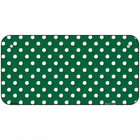 Green White Polka Dot Metal Novelty License Plate LP-4367 6" x 3" (BP)