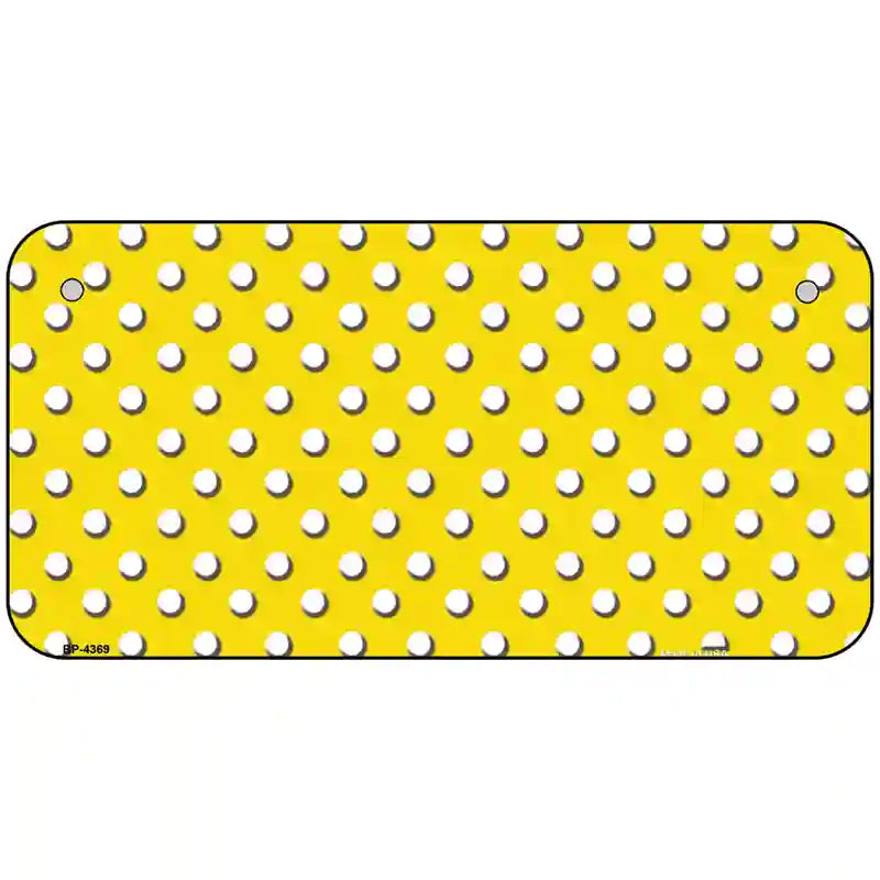 Yellow White Polka Dot Metal Novelty License Plate LP-4369 6" x 3" (BP)