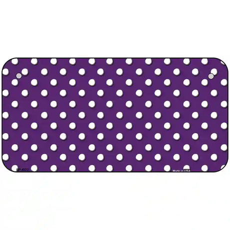 Purple White Polka Dot Metal Novelty License Plate LP-4373 6" x 3" (BP)