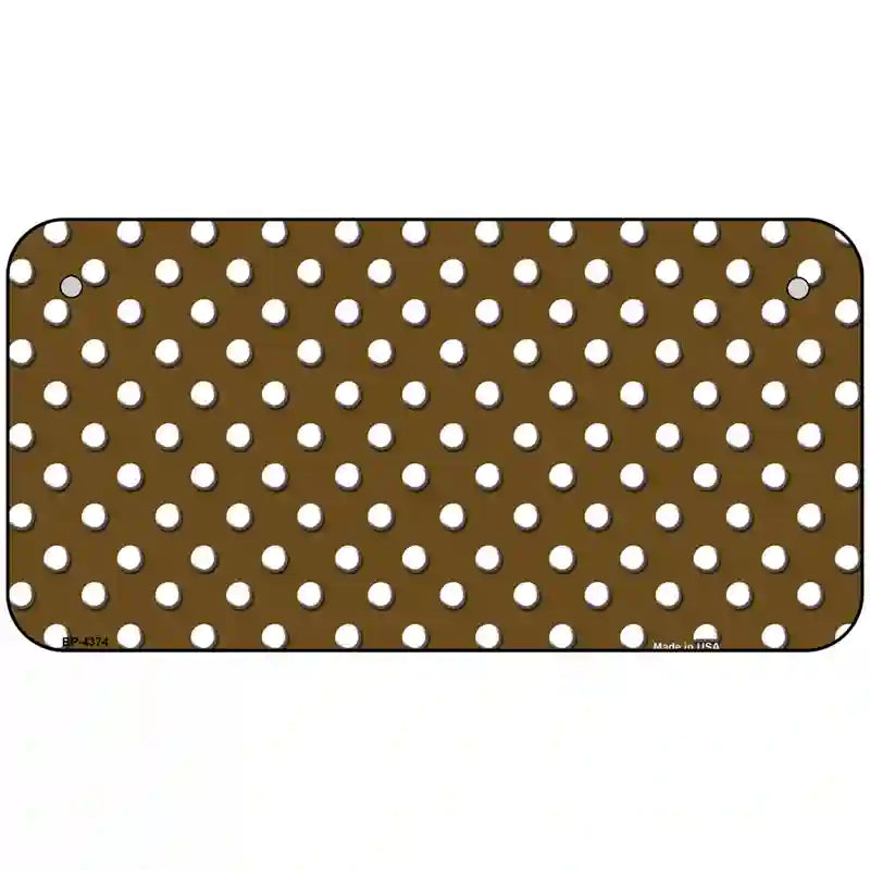 Brown White Polka Dot Metal Novelty License Plate LP-4374 6" x 3" (BP)