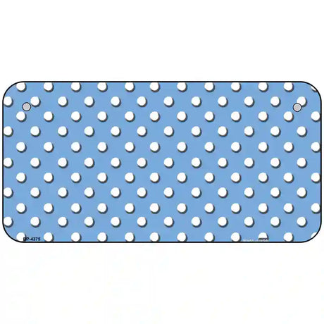 Light Blue White Polka Dot Metal Novelty License Plate LP-4375 6" x 3" (BP)