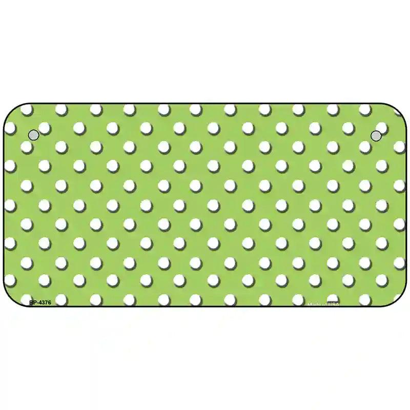 Lime Green White Polka Dot Metal Novelty License Plate 6" x 3" (BP)