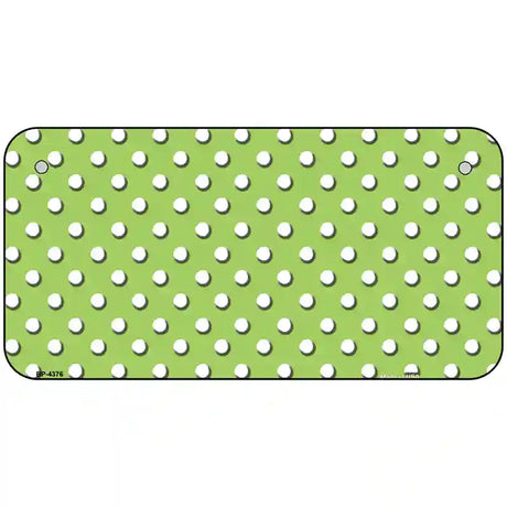 Lime Green White Polka Dot Metal Novelty License Plate 6" x 3" (BP)