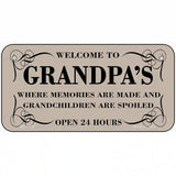 Welcome To Grandpas Metal Novelty License Plate 6" x 3" (BP)