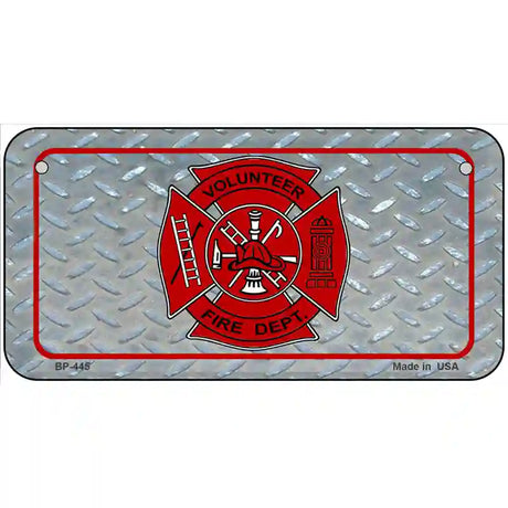 Volunteer Fire Dept Metal Novelty License Plate 6" x 3" (BP)