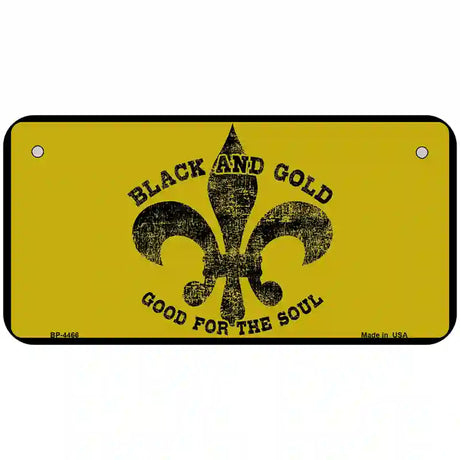 Saints Fleur De Lis Gold Metal Novelty License Plate 6" x 3" (BP)